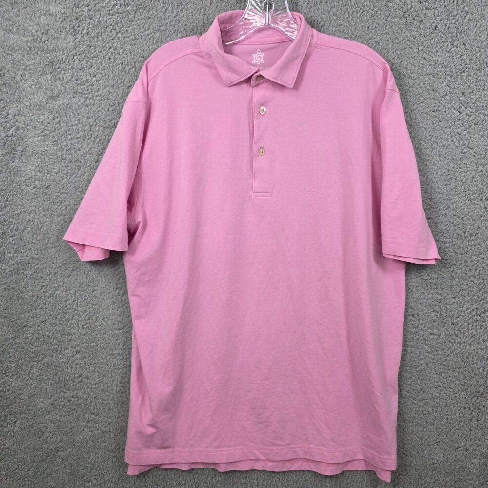 Turtleson Men's Pink Pima Cotton Golf Polo Shirt Size L